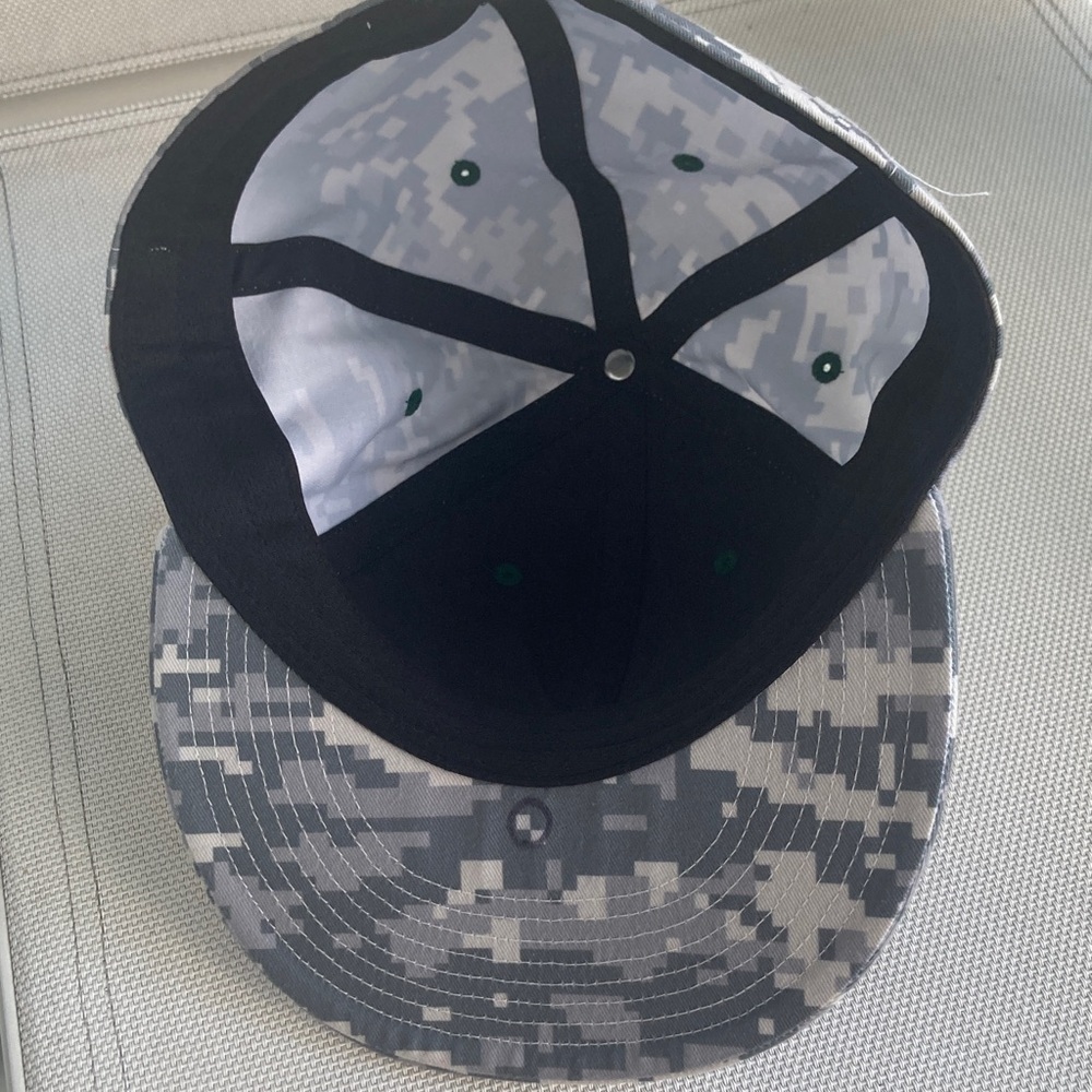 Gray Camo Cap with Green Lettering - Picture 4 of 7